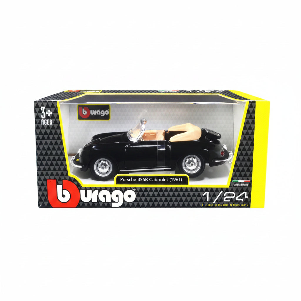 PORSCHE 356B CABRIOLET 1:24 BLACK