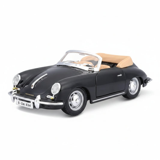 PORSCHE 356B CABRIOLET 1:24 BLACK